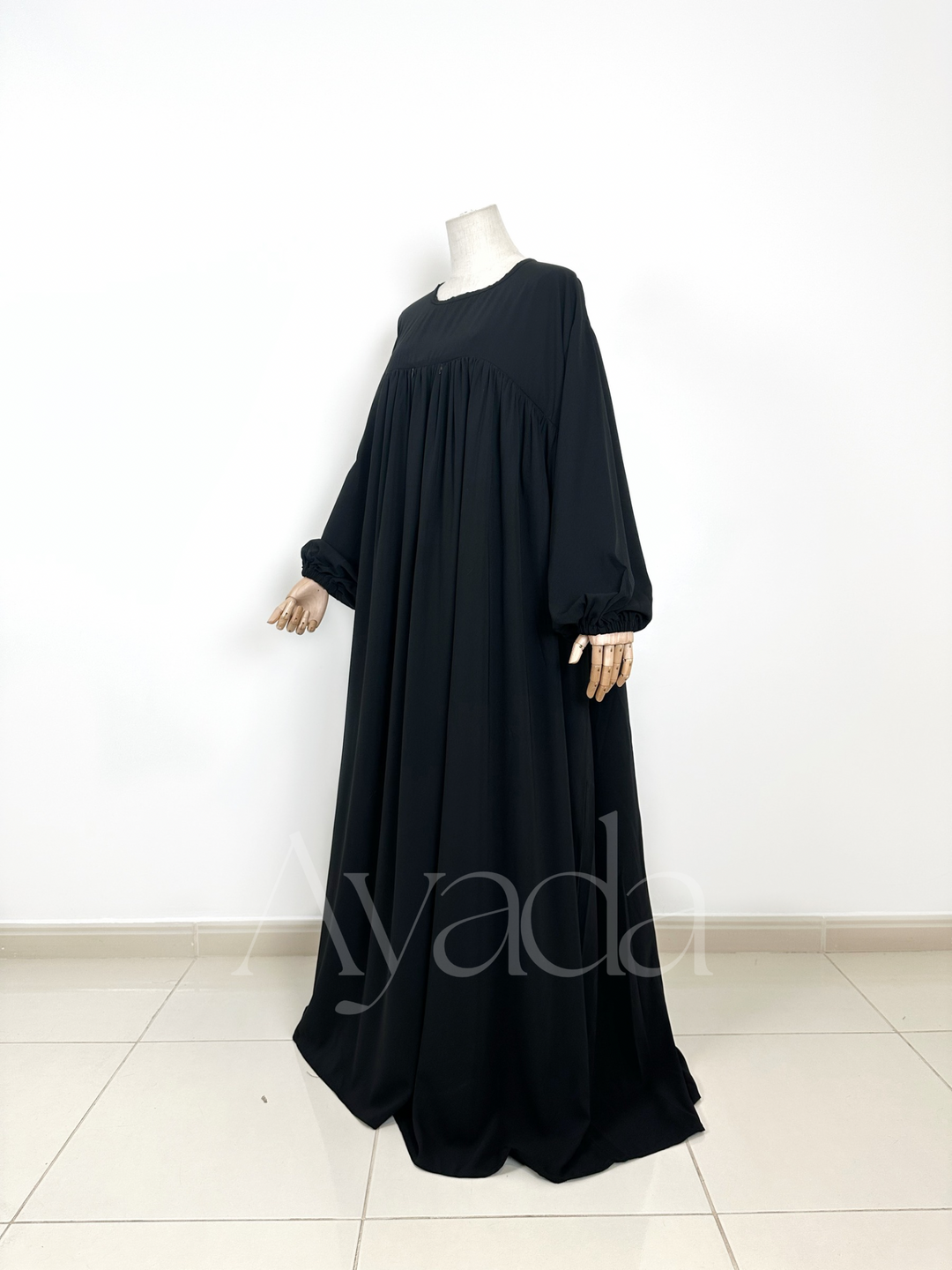 Abaya Manche Ballon Noir T54