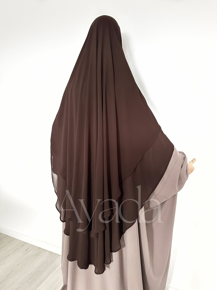 Khimar 2 voiles arrondi Mousseline