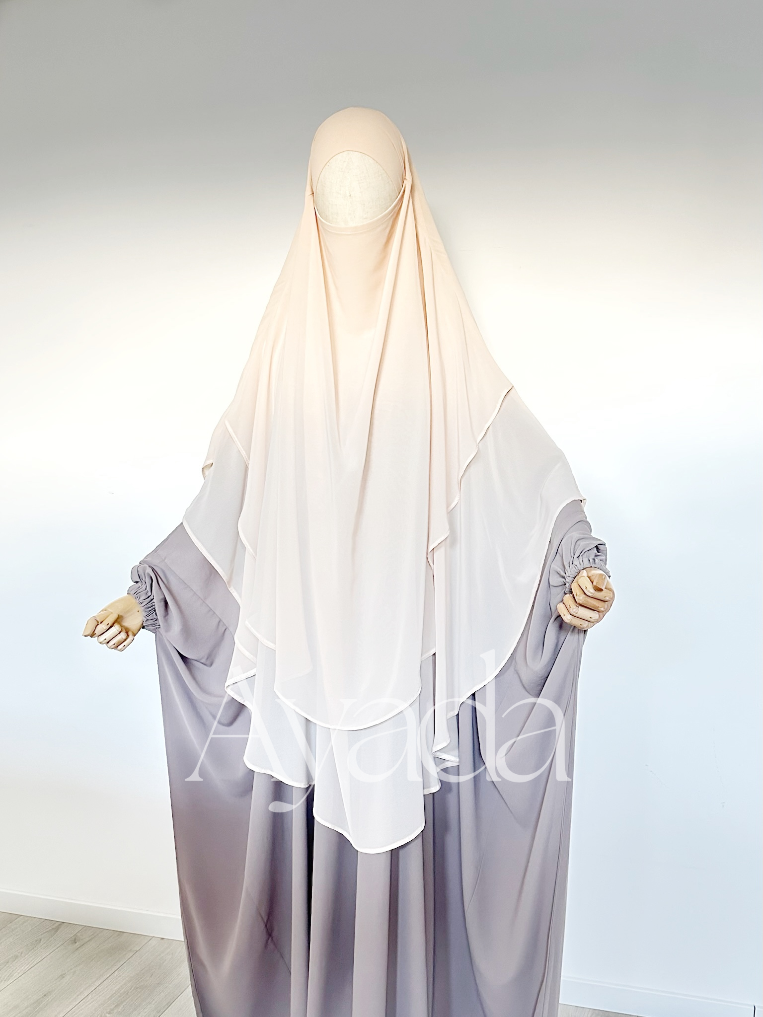 Khimar 2 rounded veils Muslin