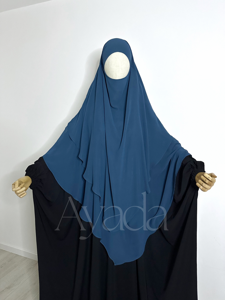 Khimar 2 voiles pointu Mousseline