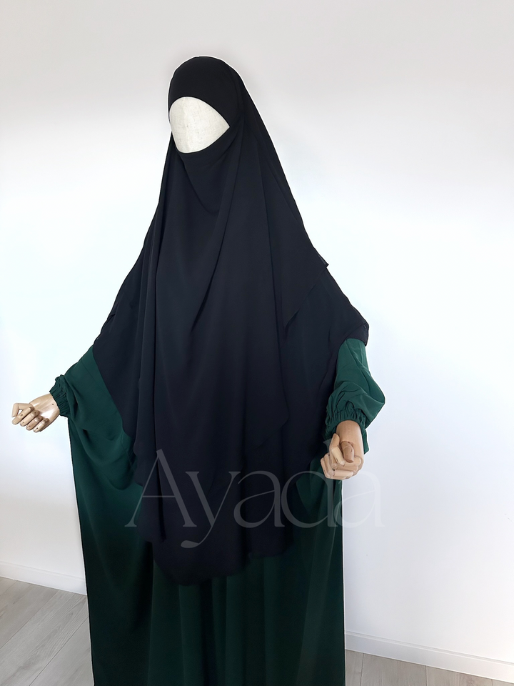 Khimar 2 voiles pointu Mousseline