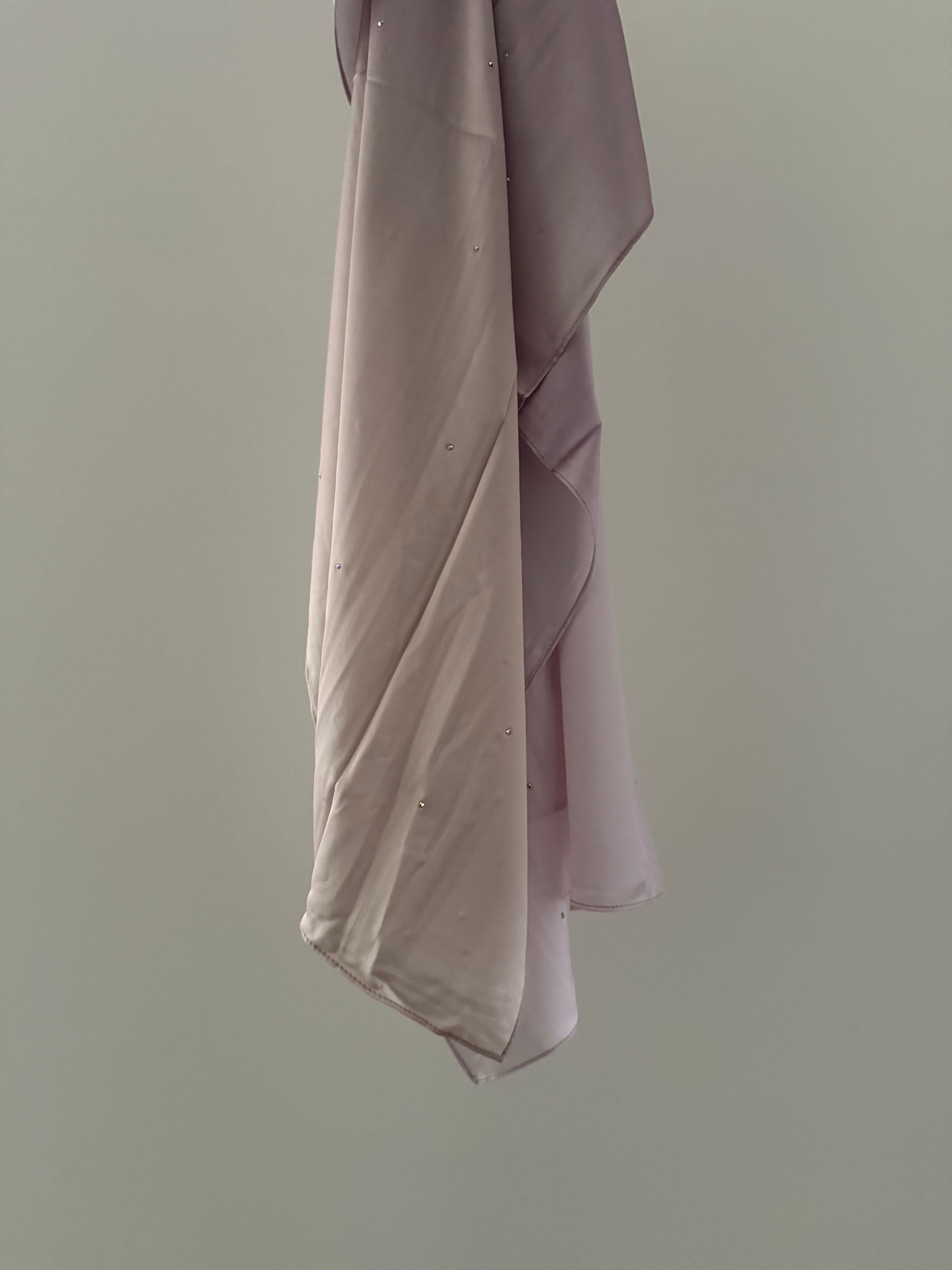 Satin hijab with rhinestones