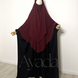 Khimar 2 voiles pointu Mousseline