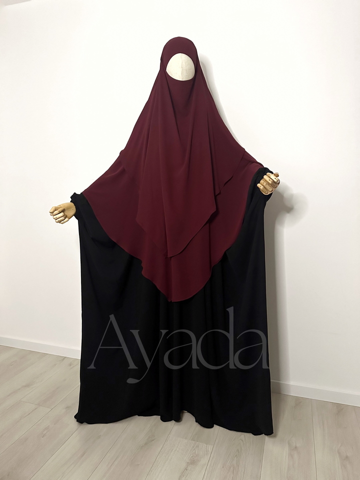 Khimar 2 voiles pointu Mousseline