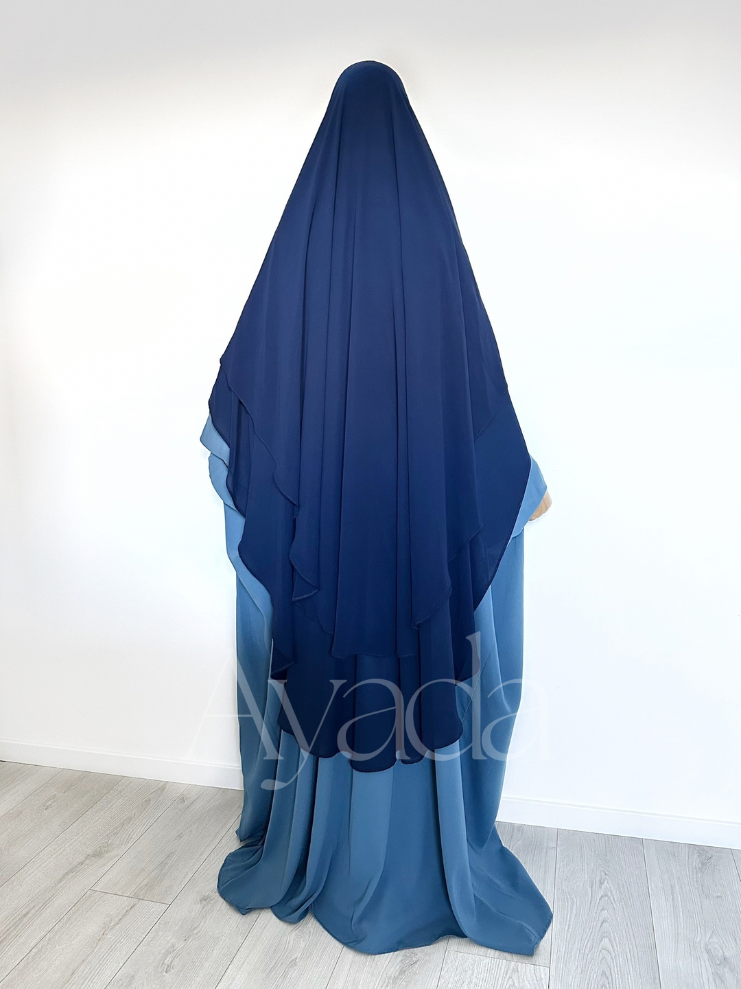 Khimar 2 voiles arrondi Mousseline