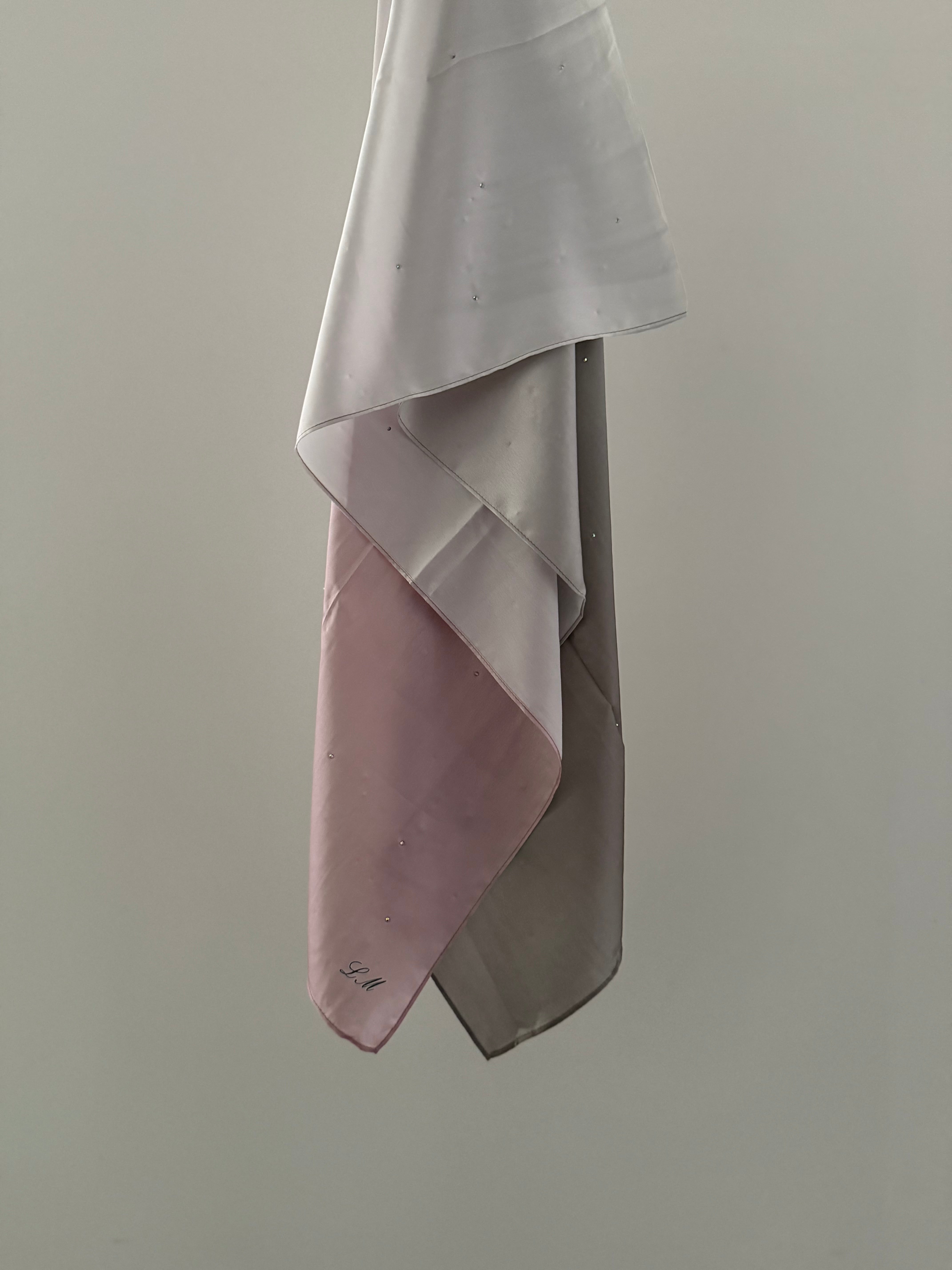 Satin hijab with rhinestones