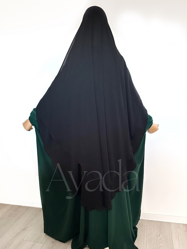 Khimar 2 voiles arrondi Mousseline