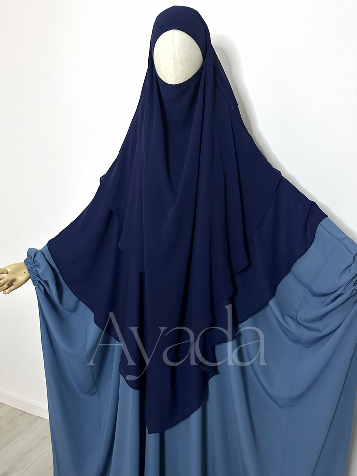 Khimar 2 voiles arrondi Mousseline