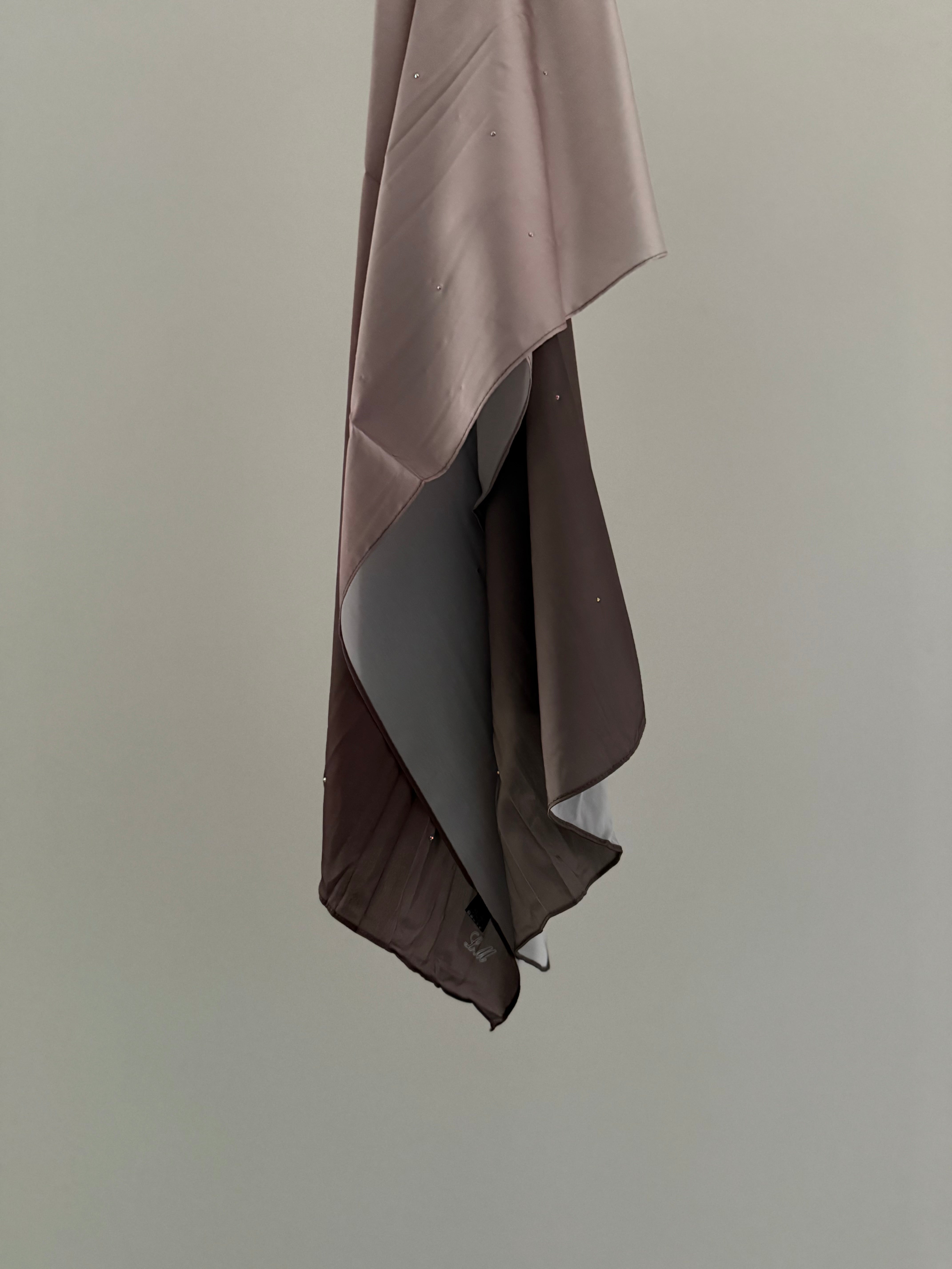 Satin hijab with rhinestones