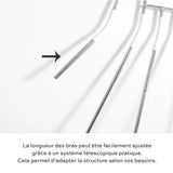 Cintre articulé réglable shooting en métal 5 pôles BOIS