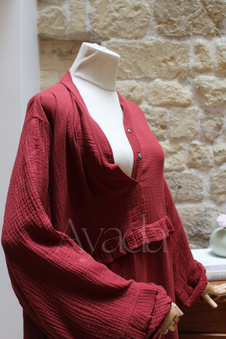 Abaya Ayam Gaze de coton