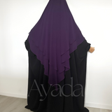 Khimar 2 voiles pointu Mousseline