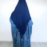 Khimar 2 voiles pointu Mousseline