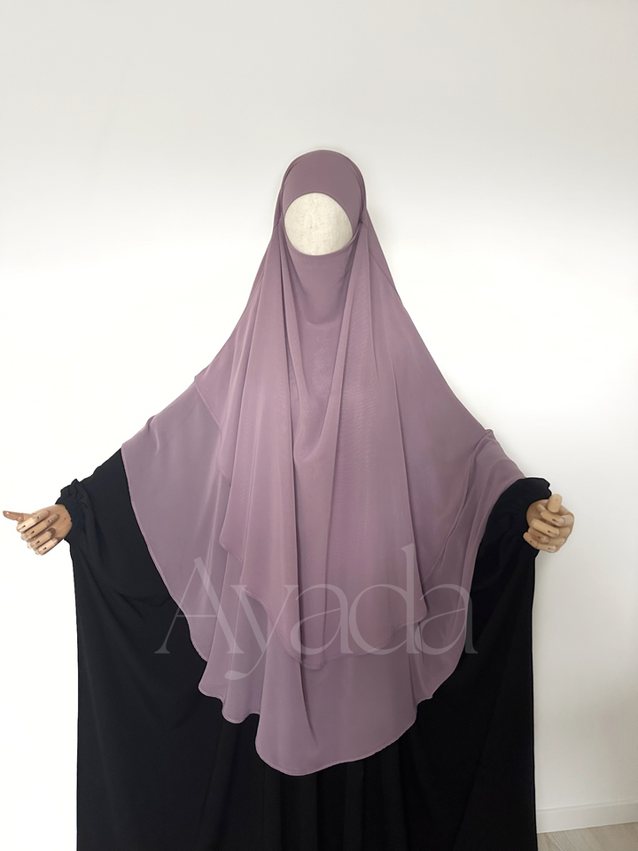 Khimar 2 voiles arrondi Mousseline