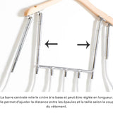 Cintre articulé réglable shooting en métal 5 pôles BOIS