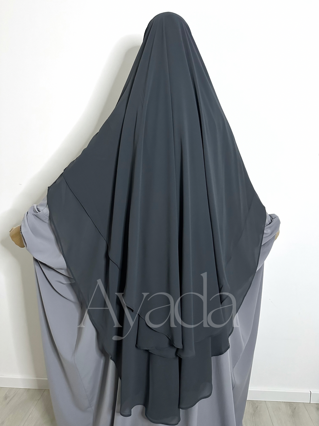 Khimar 2 voiles arrondi Mousseline