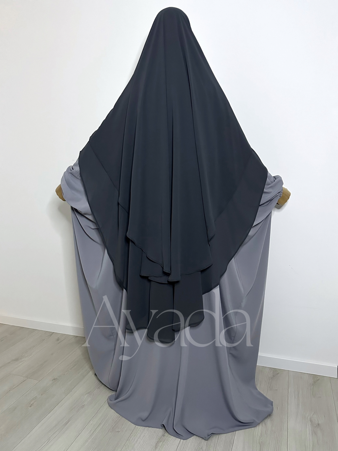 Khimar 2 voiles arrondi Mousseline