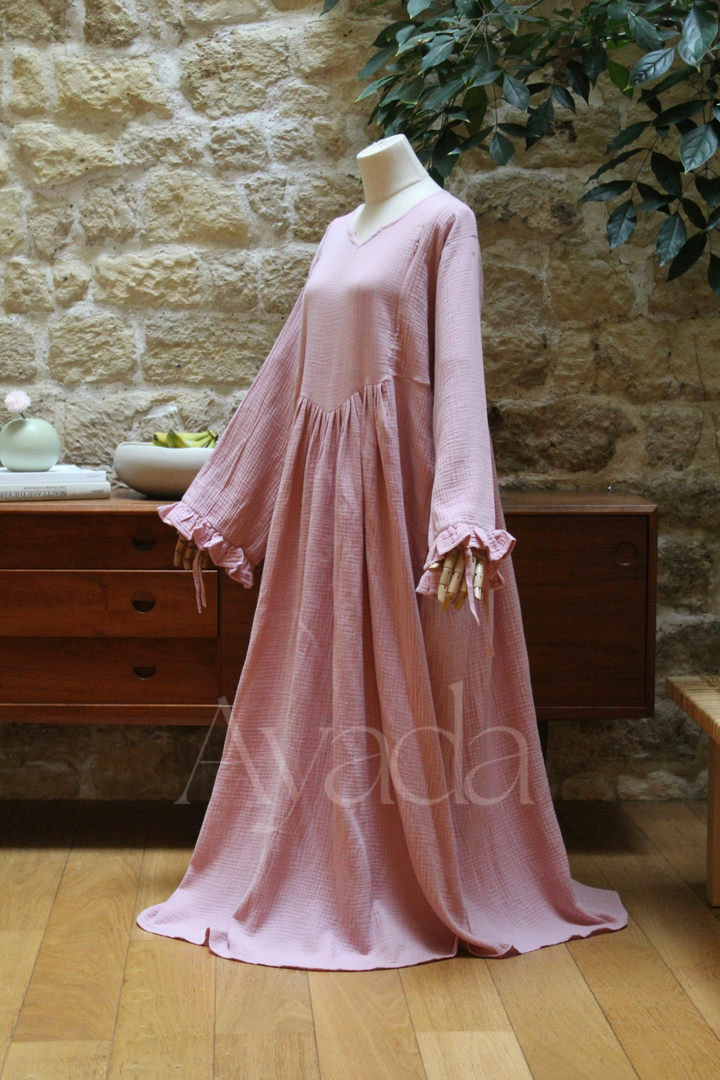 Abaya Sakura Gaze de coton