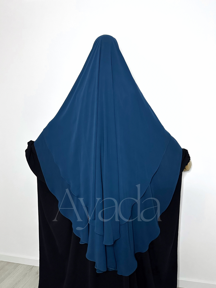 Khimar 2 voiles arrondi Mousseline