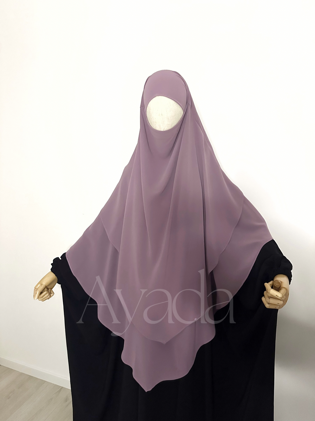 Khimar 2 voiles pointu Mousseline