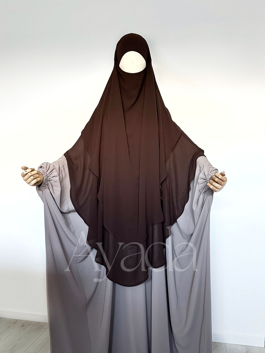 Khimar 2 voiles arrondi Mousseline