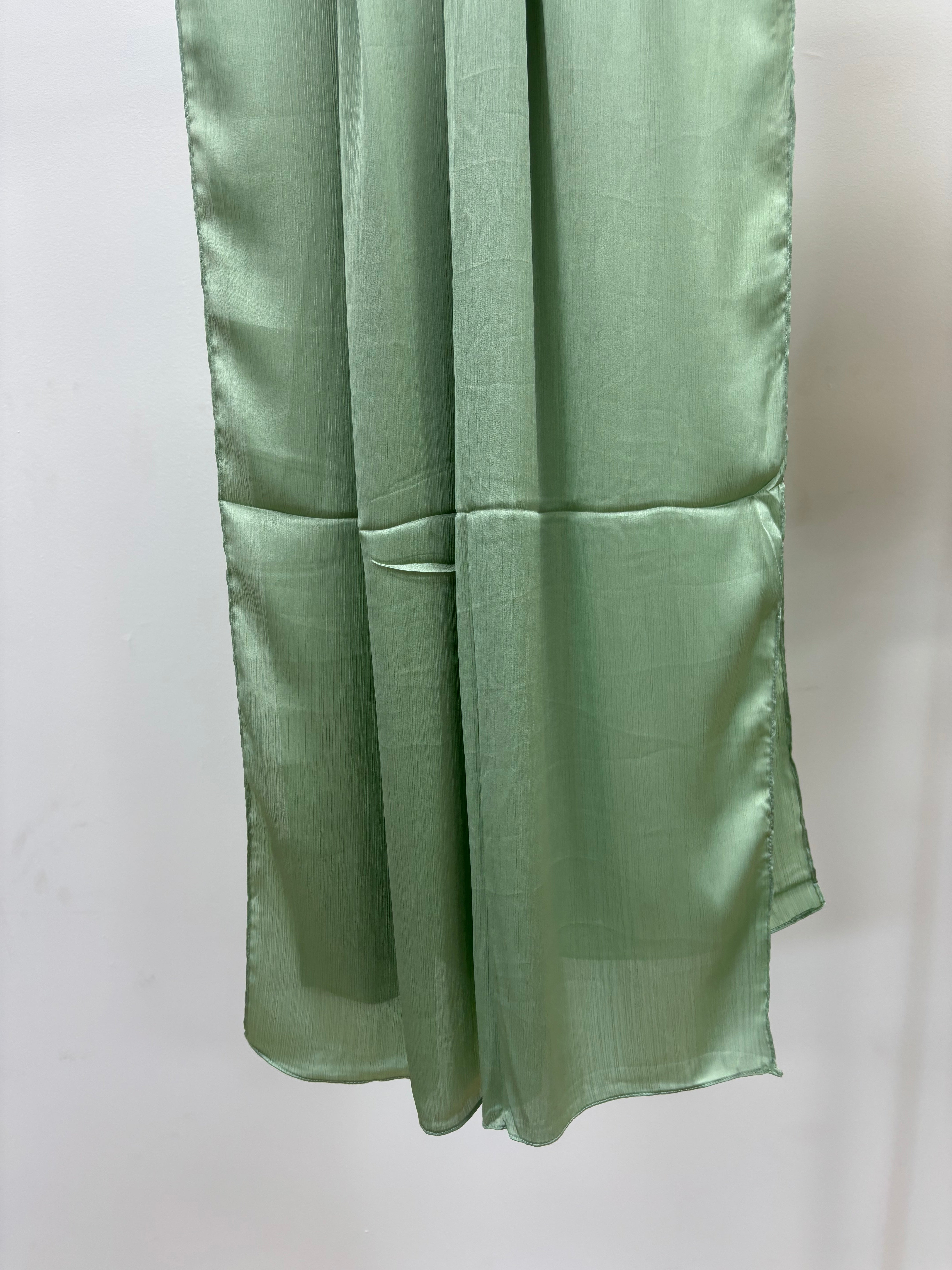 Striped textured satin hijab