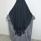 Khimar 2 runde Schleier Musselin