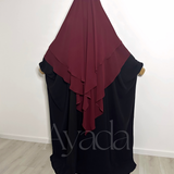 Khimar 2 voiles pointu Mousseline