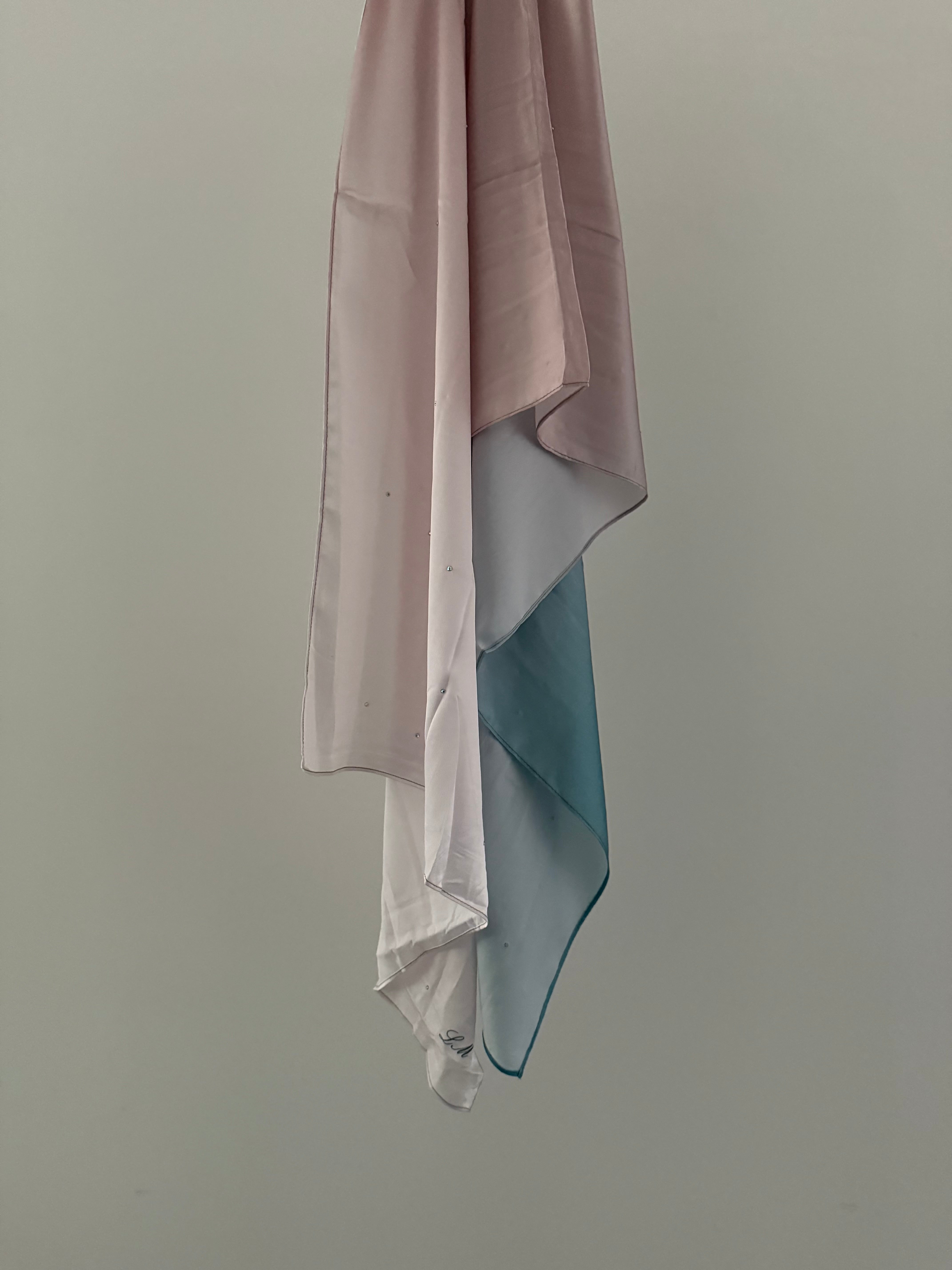 Satin hijab with rhinestones