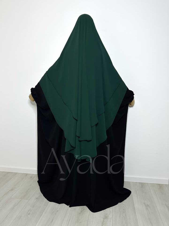 Khimar 2 voiles arrondi Mousseline