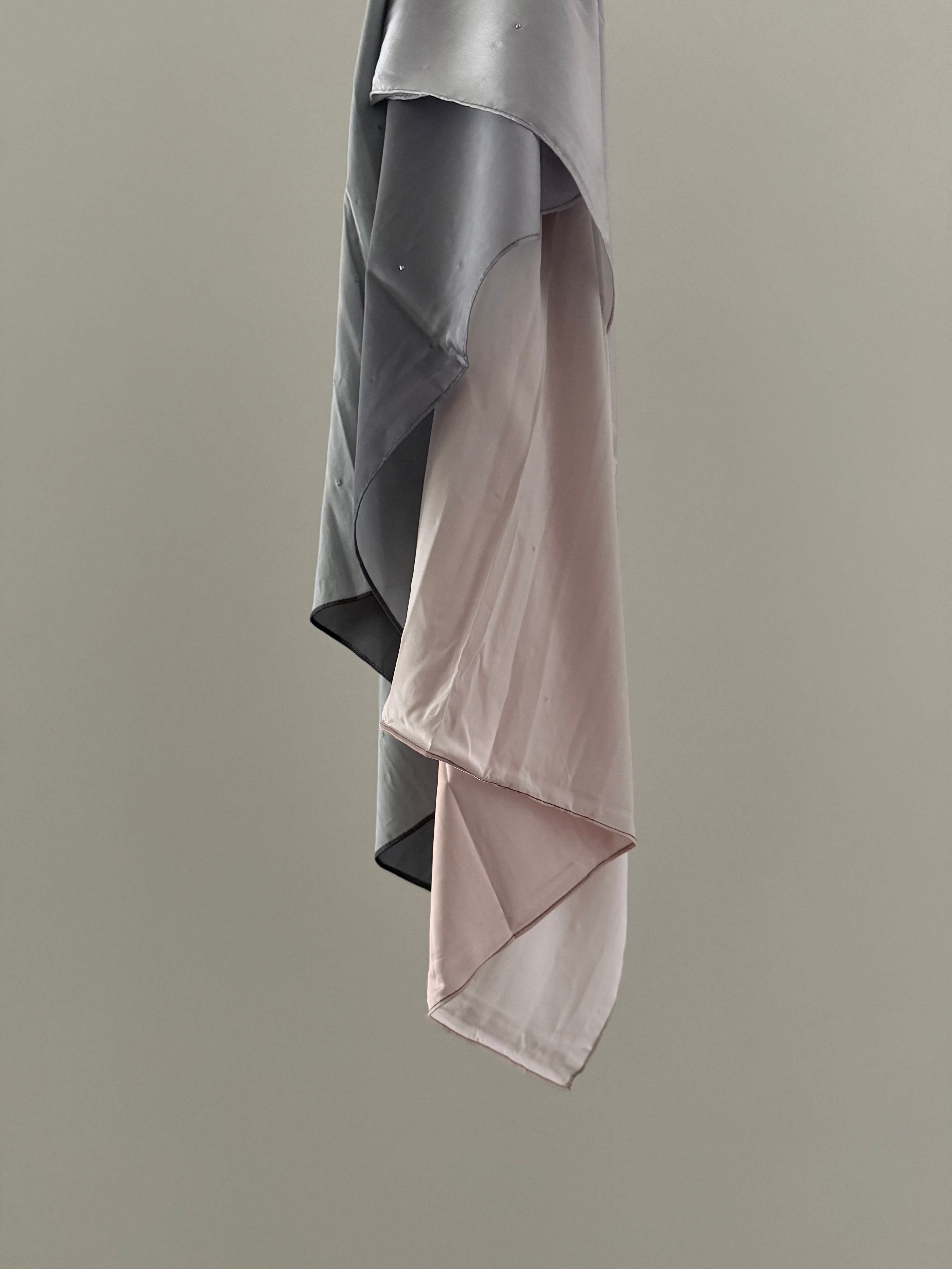 Satin hijab with rhinestones