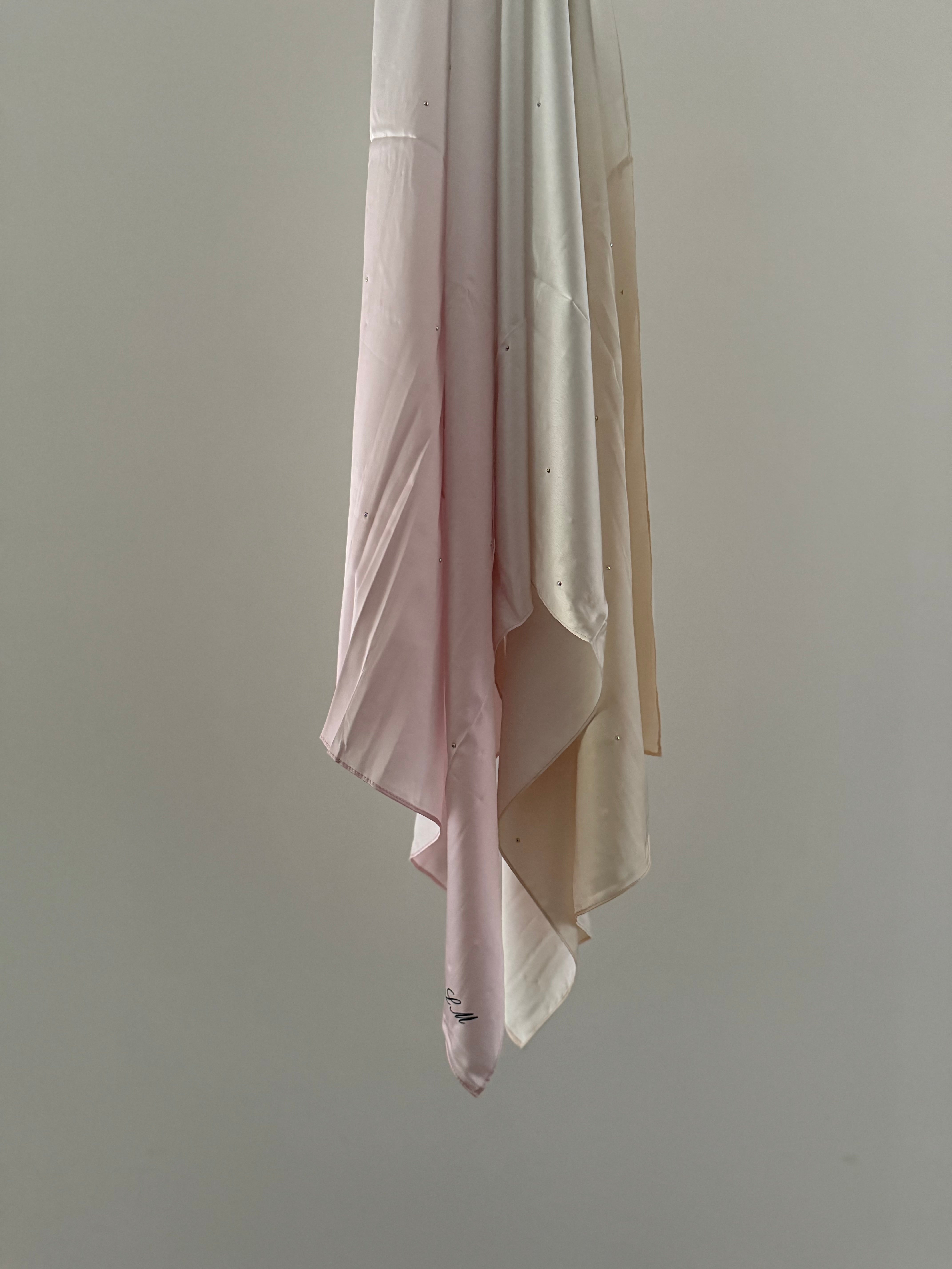 Satin hijab with rhinestones