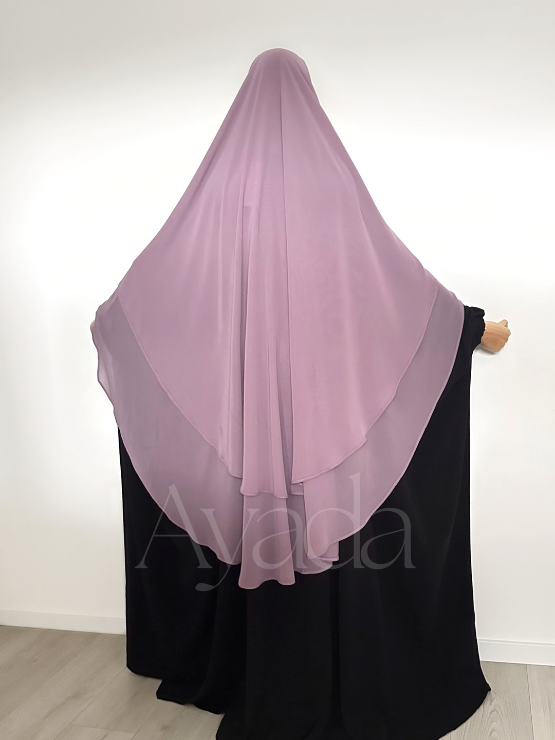 Khimar 2 voiles arrondi Mousseline