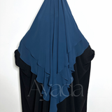 Khimar 2 voiles pointu Mousseline