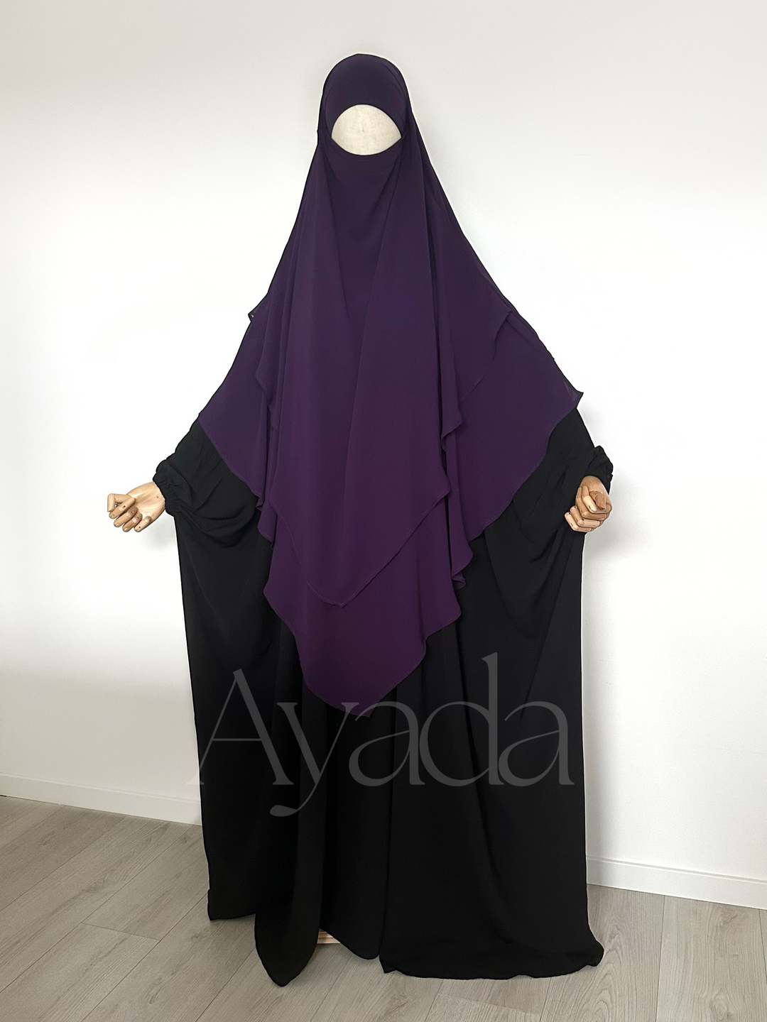 Khimar 2 voiles pointu Mousseline