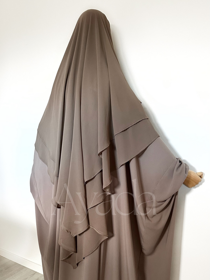 Khimar 2 voiles pointu Mousseline