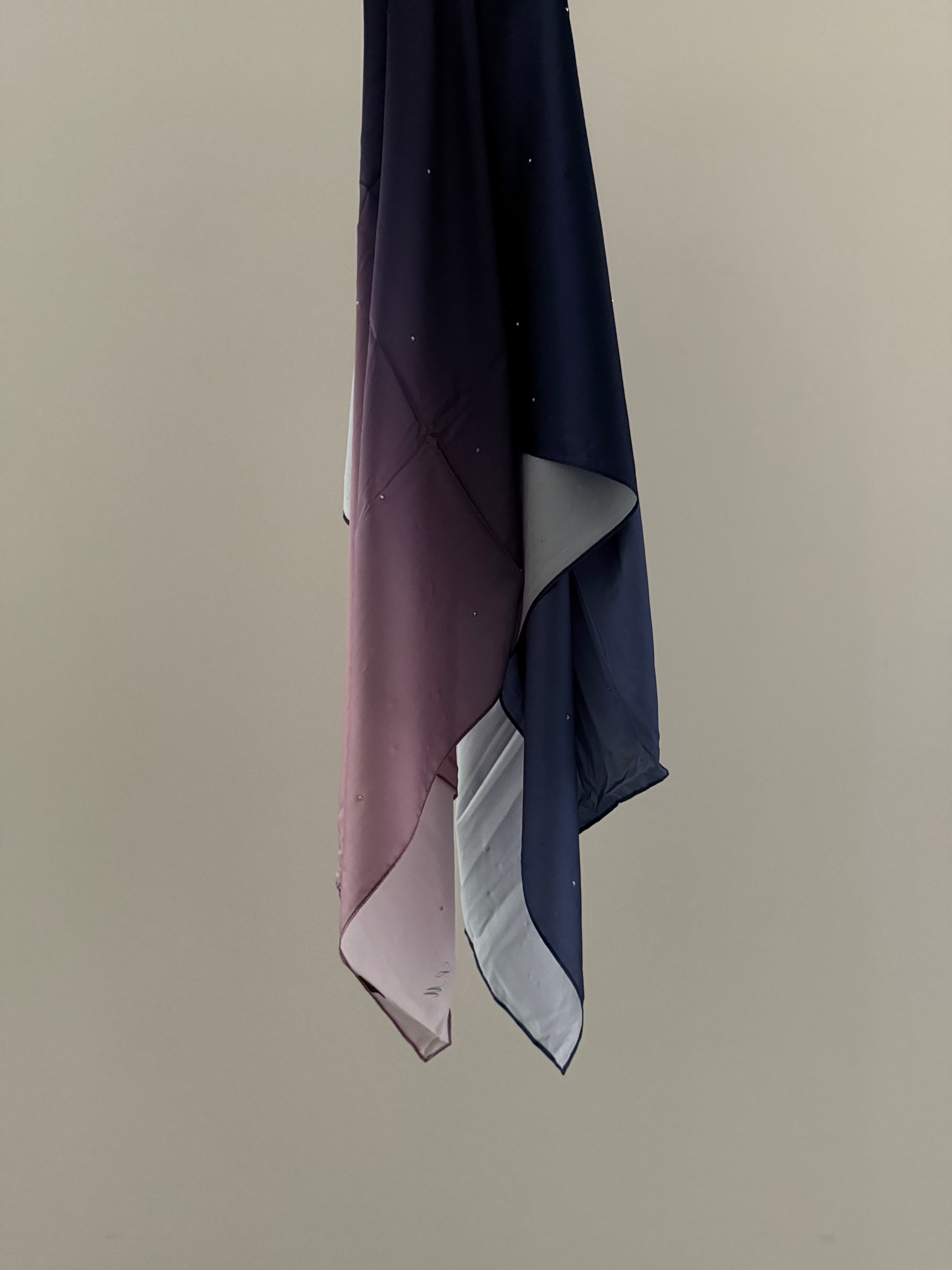 Satin hijab with rhinestones