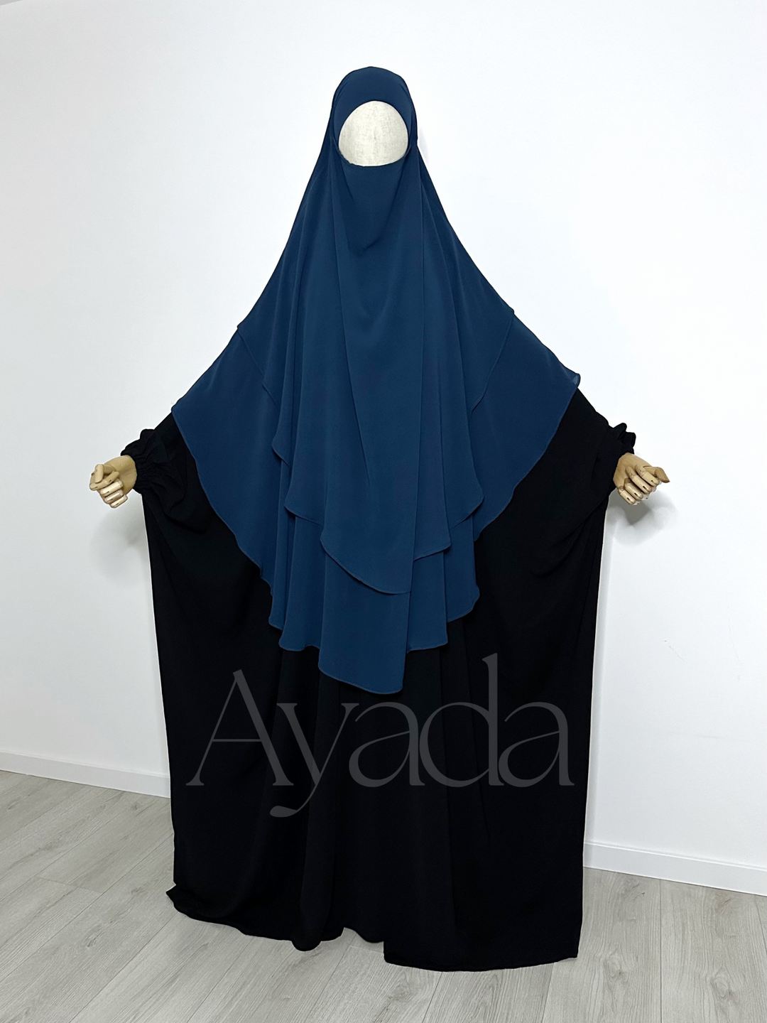 Khimar 2 voiles arrondi Mousseline