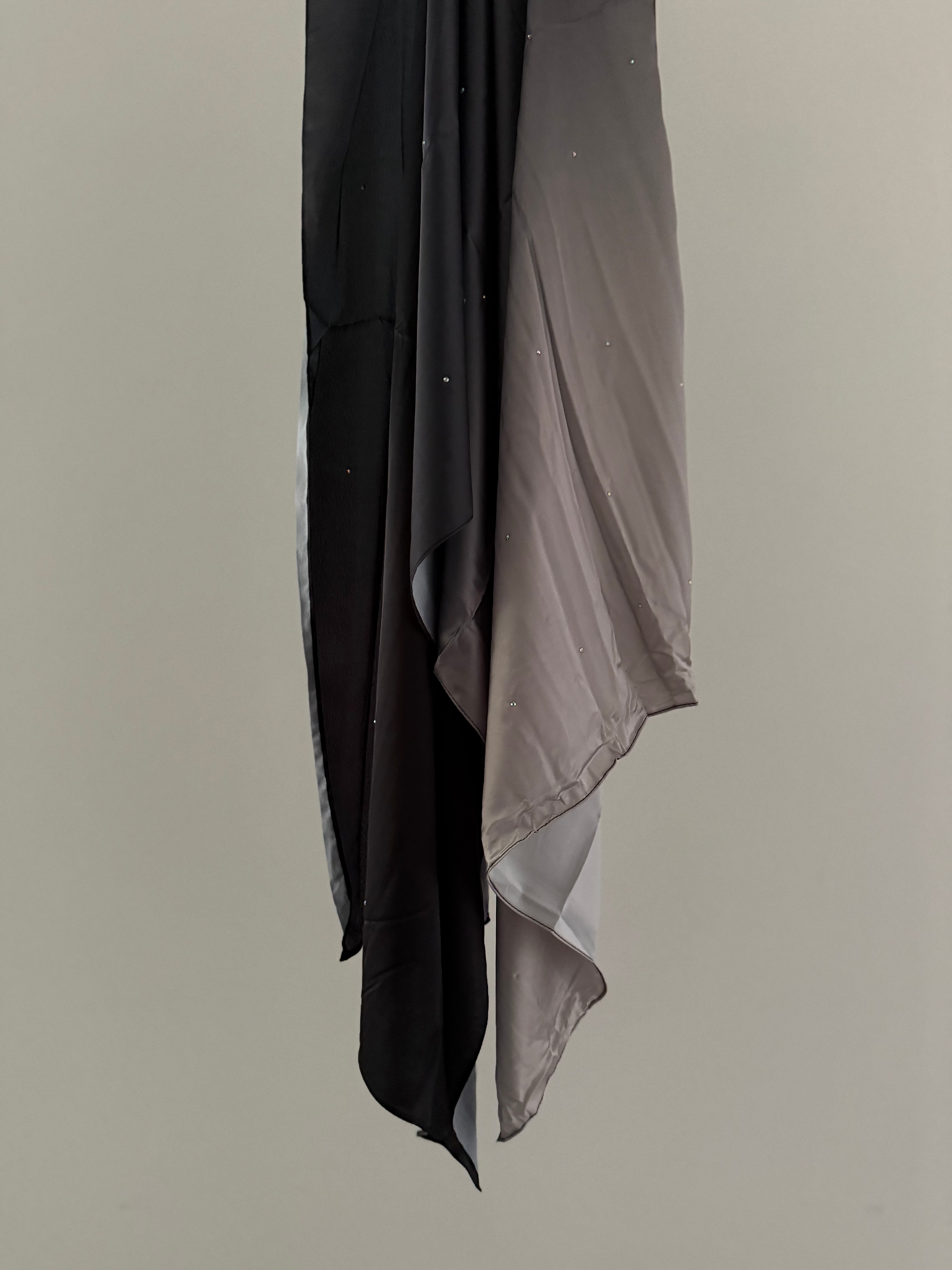 Satin hijab with rhinestones