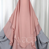 Khimar 2 voiles pointu Mousseline