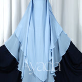 Khimar 2 voiles pointu Mousseline