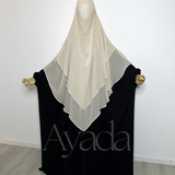 Khimar 2 voiles pointu Mousseline