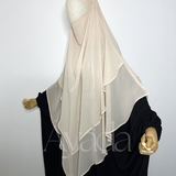 Khimar 2 voiles pointu Mousseline