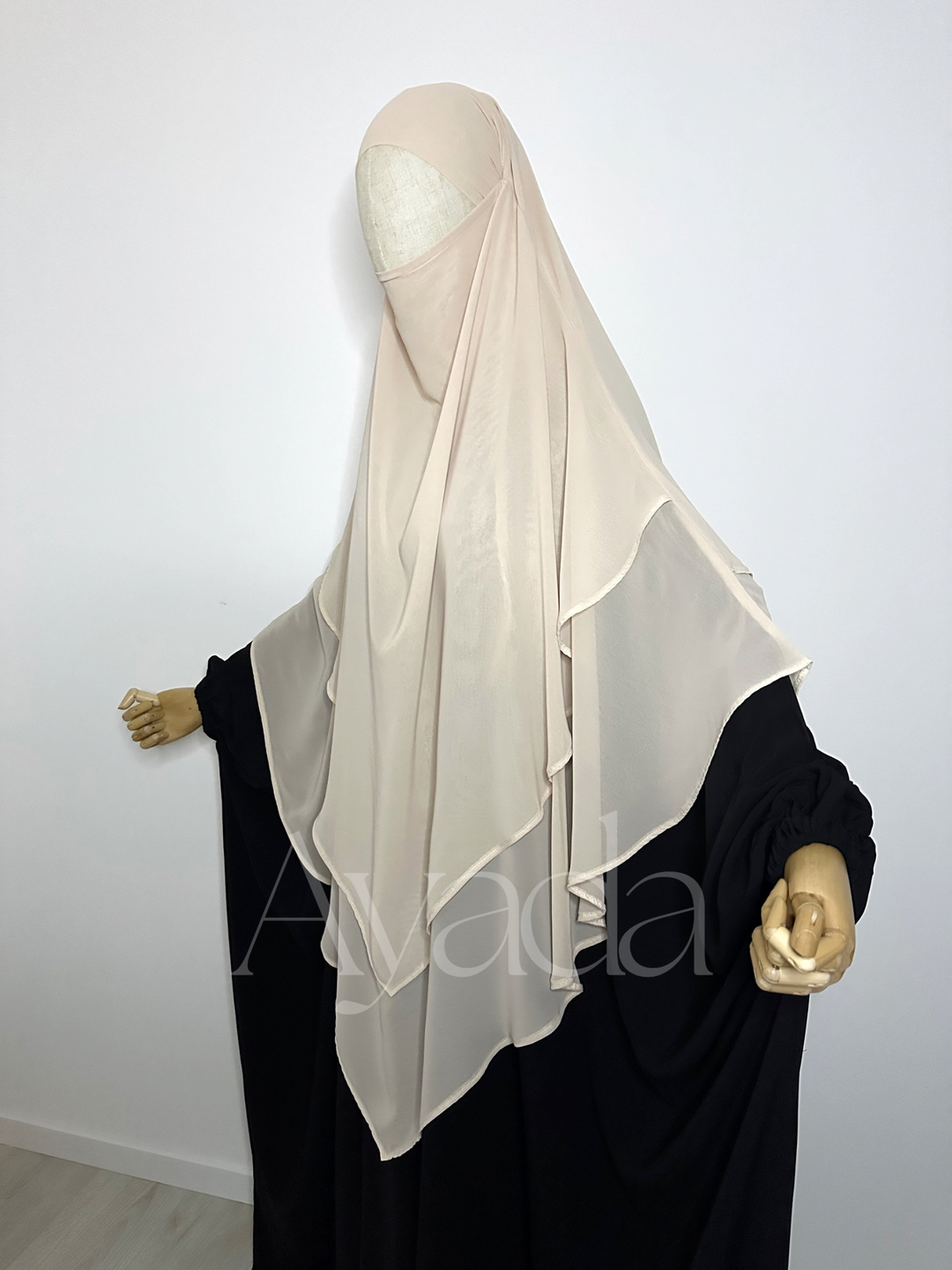 Khimar 2 voiles pointu Mousseline