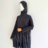 Integrated hijab under turtleneck sweater