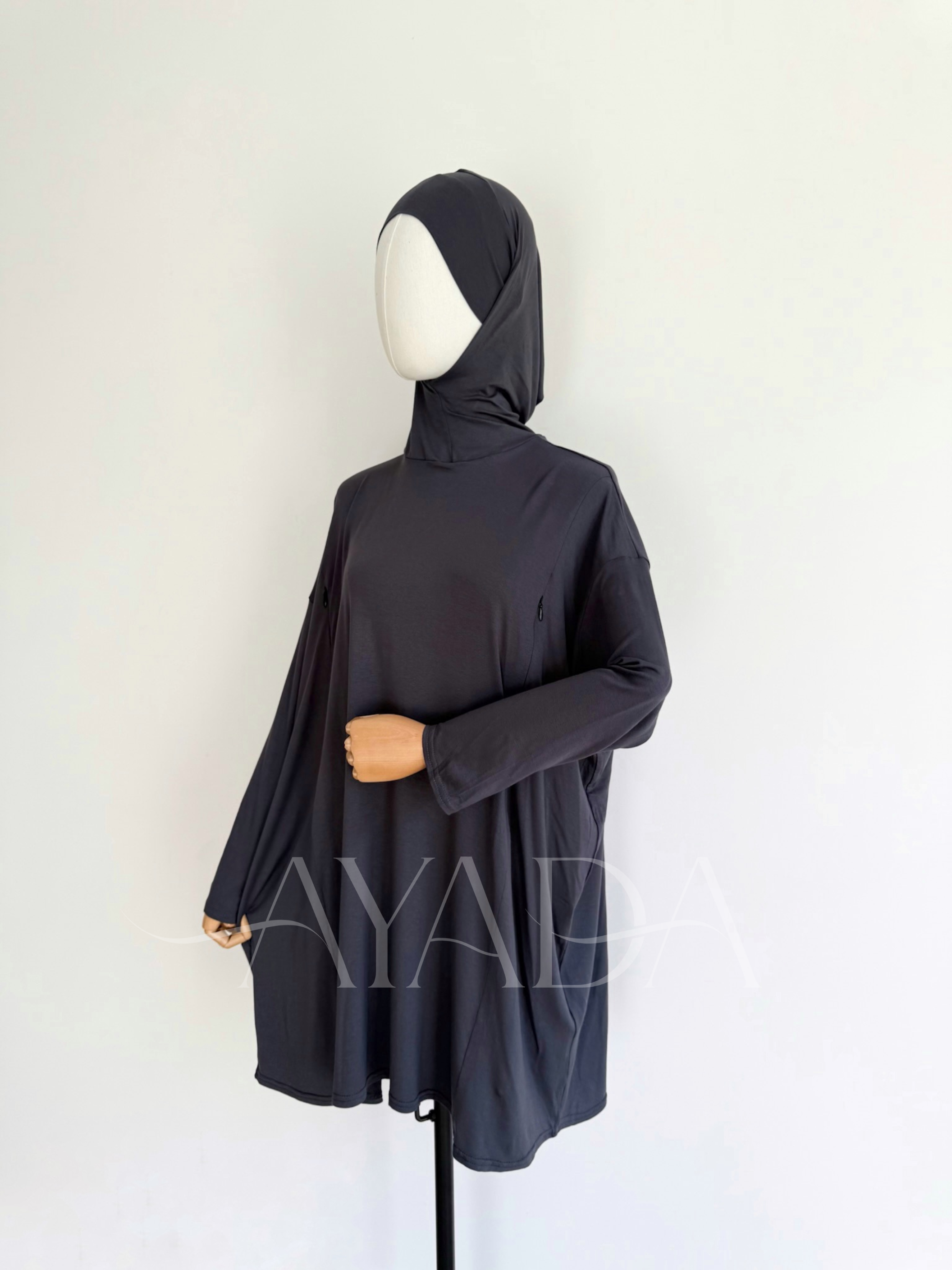 Integrated hijab under turtleneck sweater