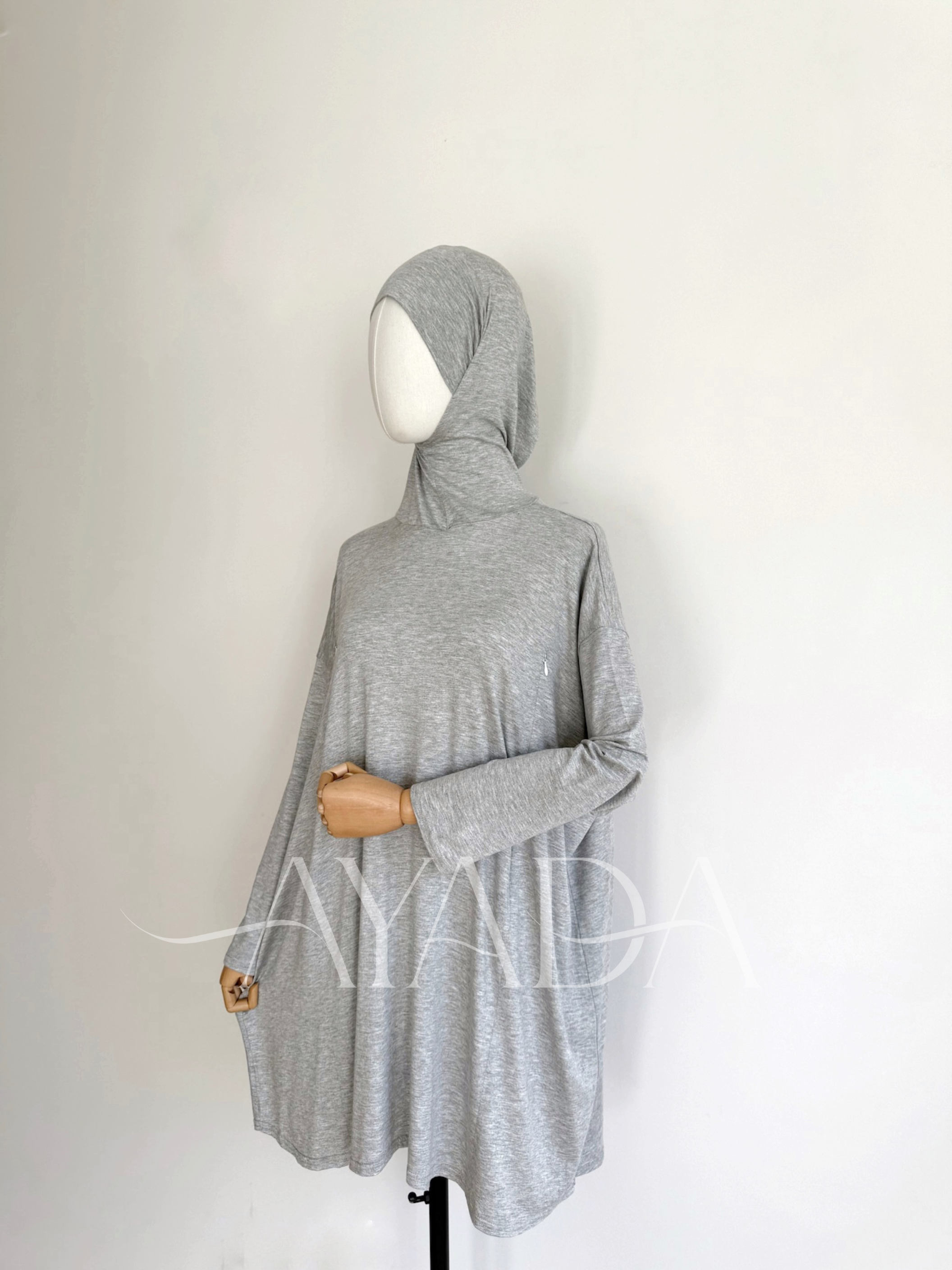 Integrated hijab under turtleneck sweater