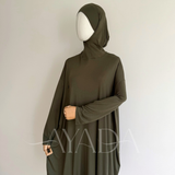 Integrated hijab under turtleneck sweater