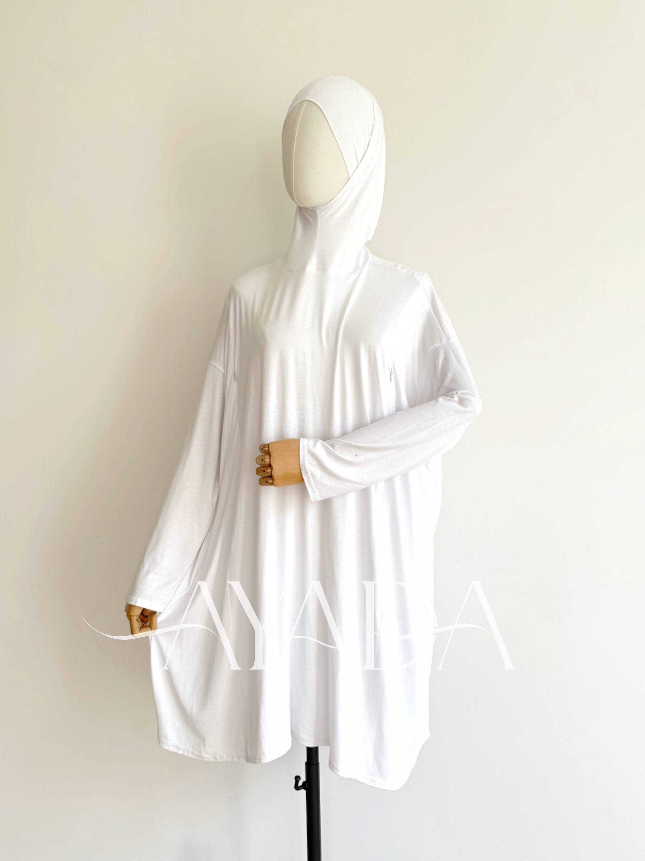 Integrated hijab under turtleneck sweater